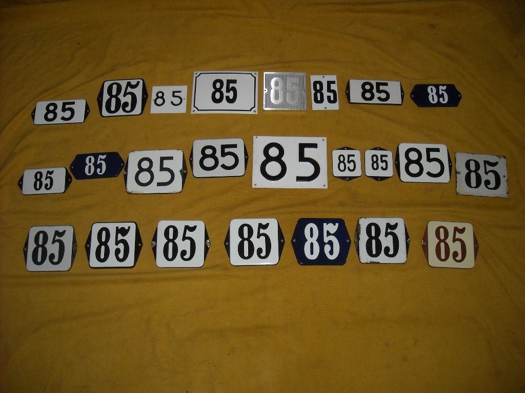 oud emaille huisnummer 85 ook 86 87 88 89 90 91 92 93 94 95, Ophalen of Verzenden