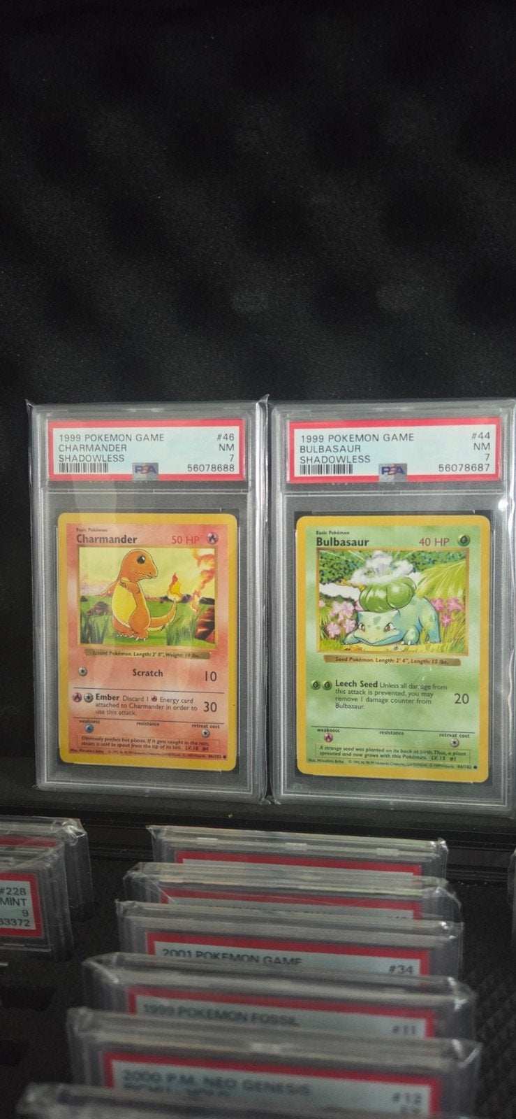 Pokemon - Charmander & Bulbasaur Shadowless PSA 7, Ophalen, Zo goed als nieuw