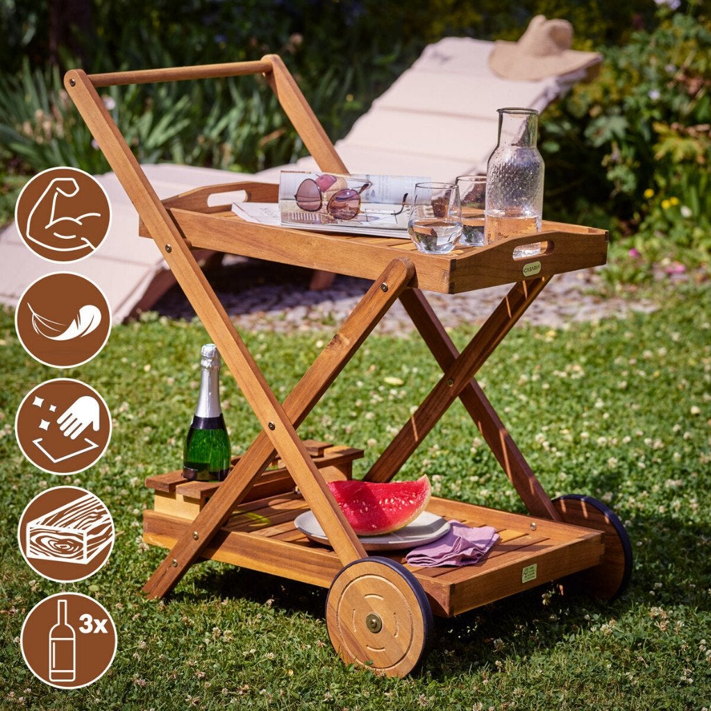 Serveerwagen serveertrolley theetafel hout GRATIS BEZORGD!, Met opstaande rand, Verzenden, Nieuw, Overige typen