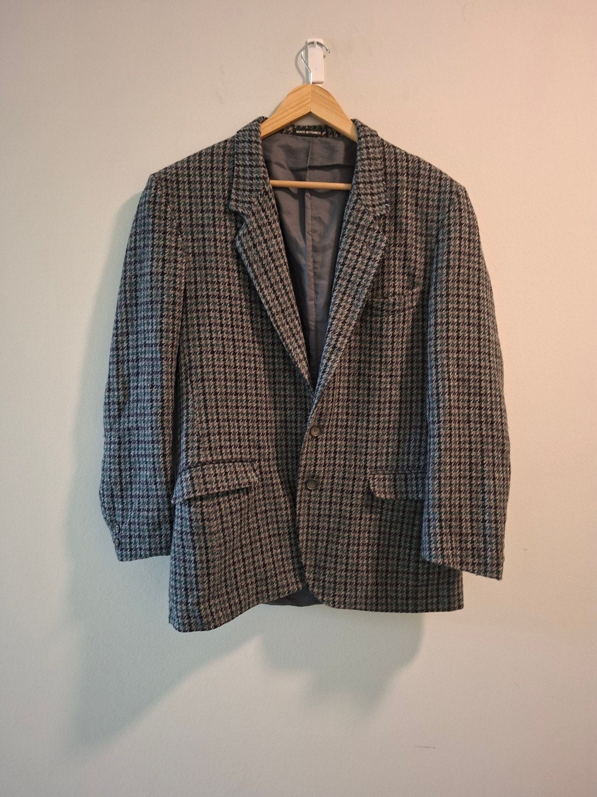 Stijlvolle Vintage Spencer Paris Geruite Blazer - Maat L, Maat 52/54 (L), Spencer Paris, Ophalen of Verzenden, Gedragen