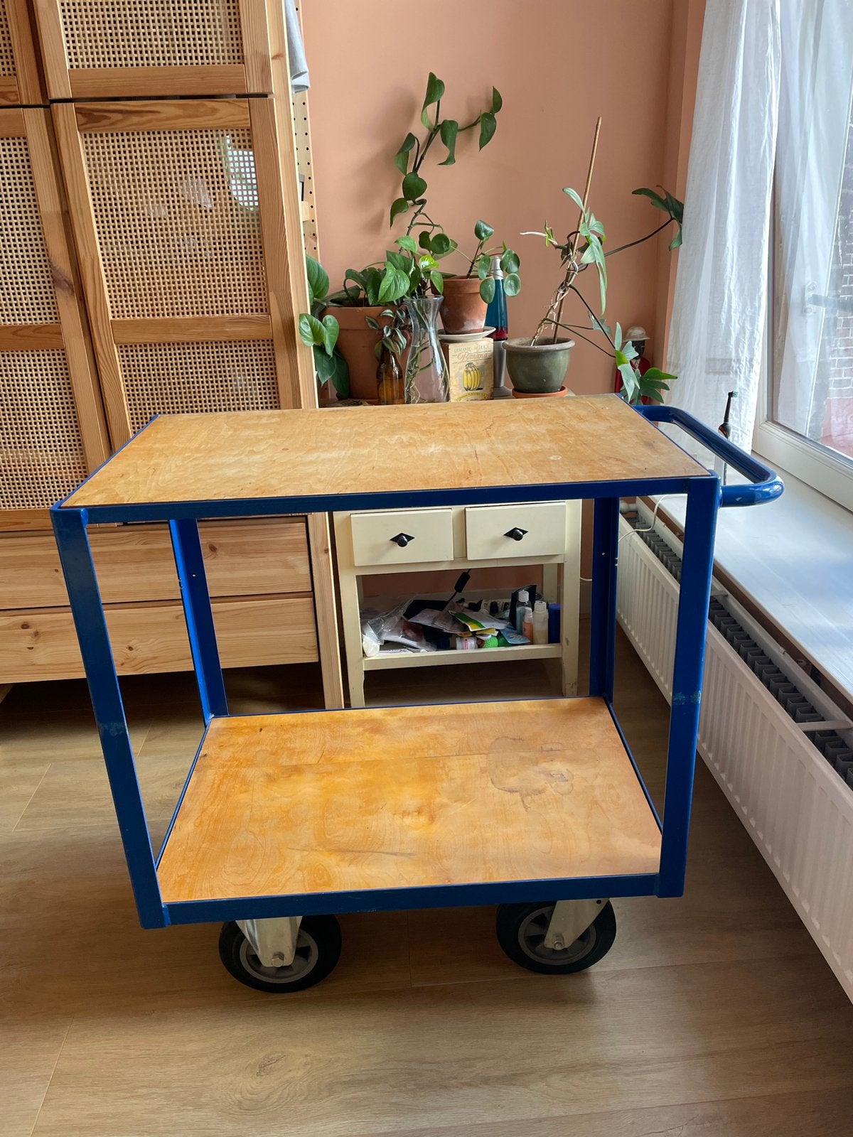 Magazijnkar / transportkar blauw, 100 liter of meer, Ophalen, Zo goed als nieuw, Transportkar