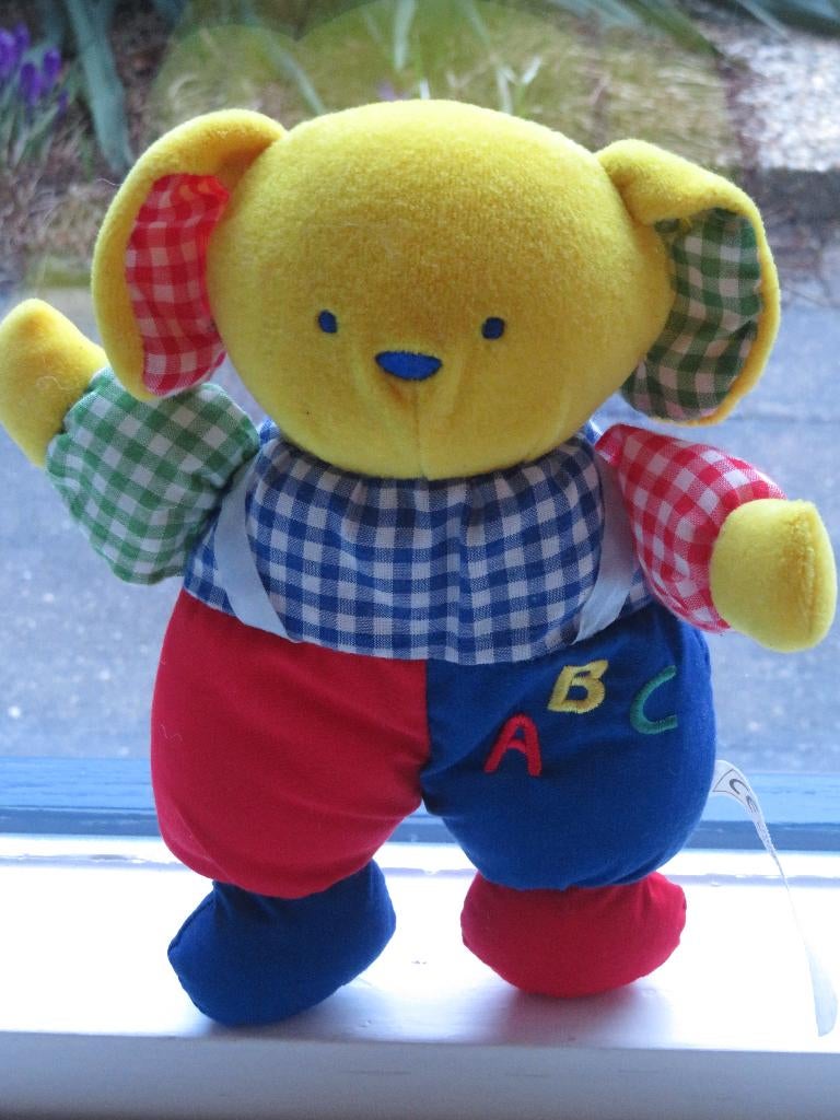 Vrolijk gekleurde beer beertje merk Johntoy vintage vintage, Kinderen en Baby's, Speelgoed | Knuffels en Pluche, Zo goed als nieuw