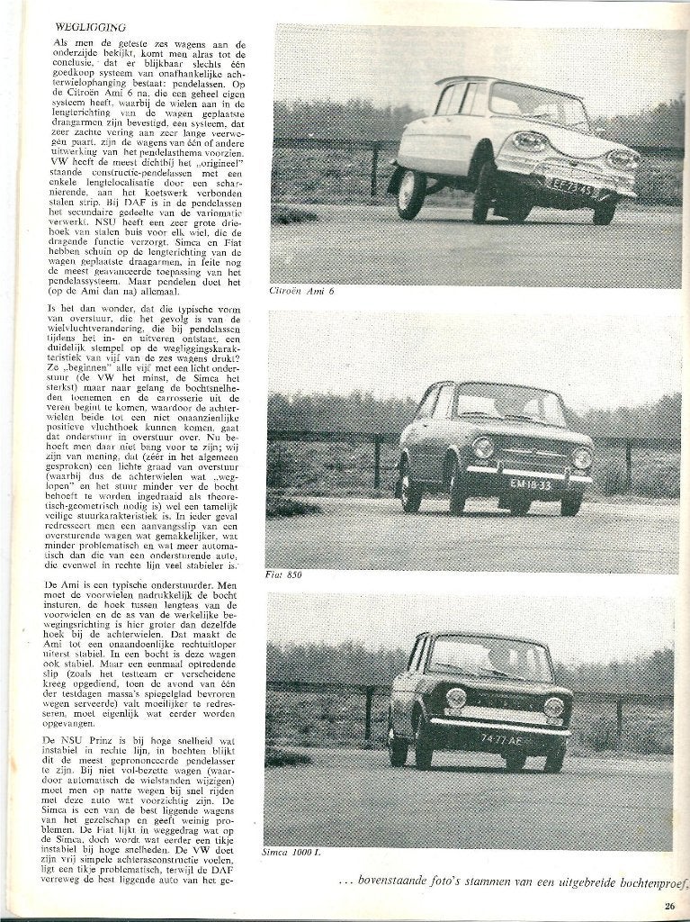 Autovisie Daffodil,Simca 1000,Fiat 850,NSU,Ami,VW Kever, Ophalen of Verzenden, Gelezen, Overige merken