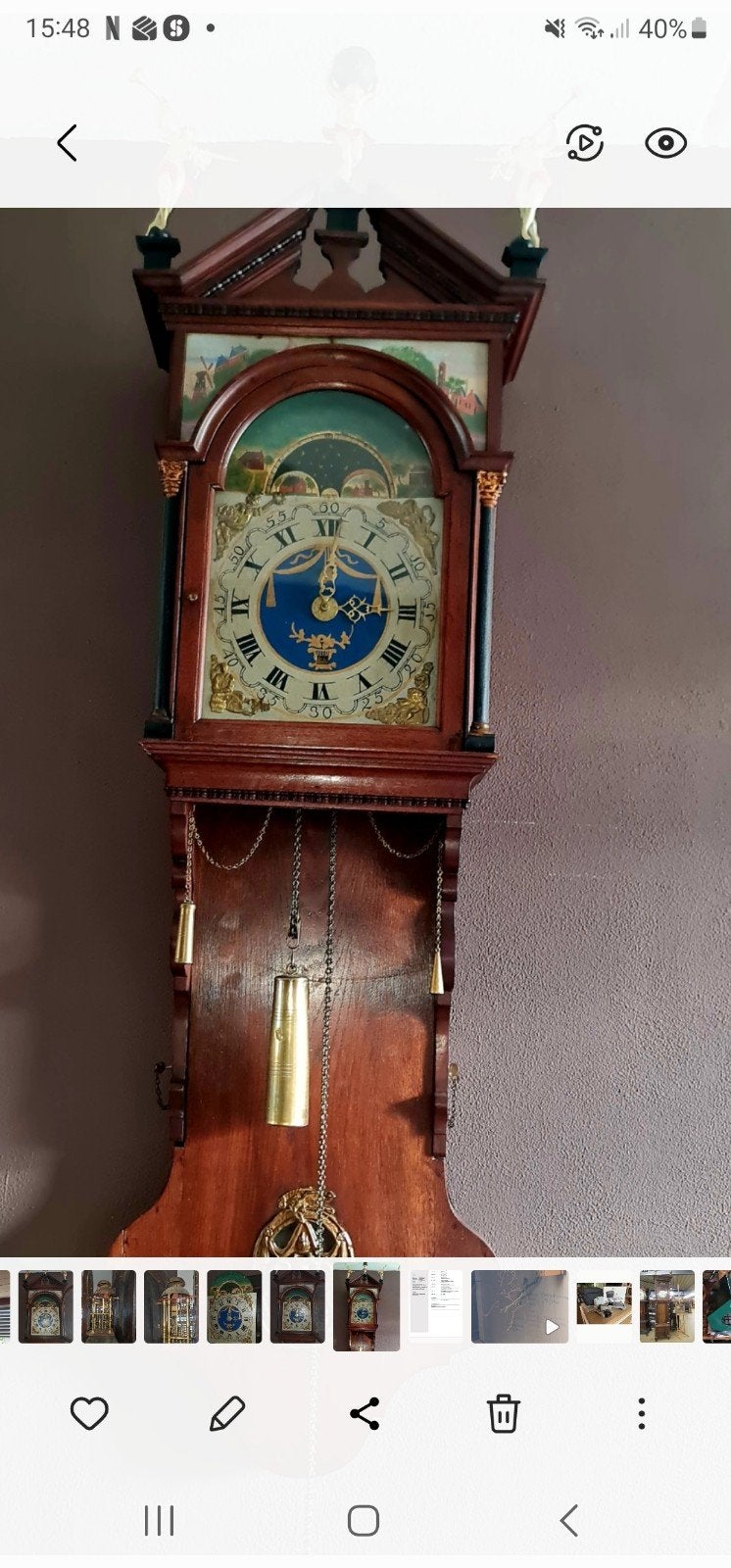Antieke Friese staartklok (dubbelkapper) uit 1780-1830, Antiek en Kunst, Ophalen