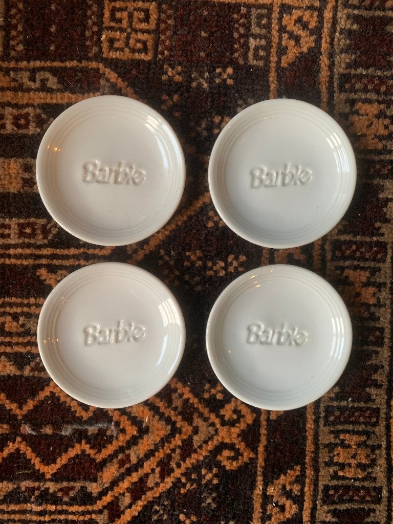 Barbie schaaltjes / kleine bordjes servies set porselein, Ophalen of Verzenden, Zo goed als nieuw, Overige typen