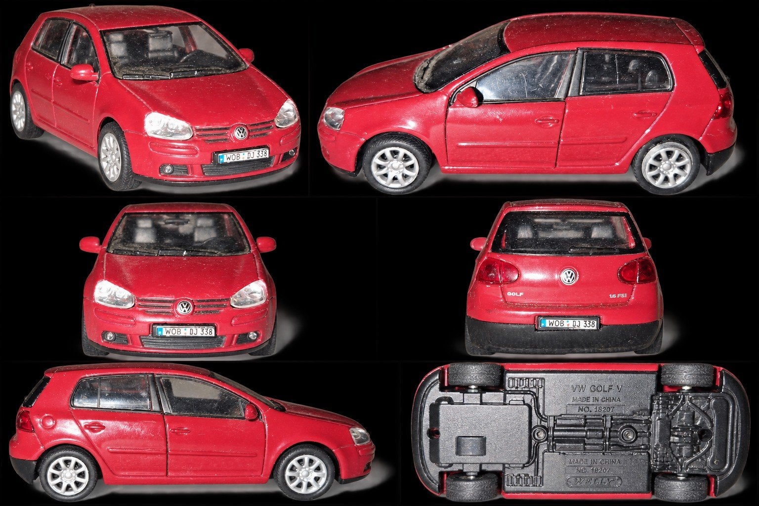 Volkswagen Golf V 1.6 FSI modelauto rood – Welly – schaalmod, Ophalen of Verzenden