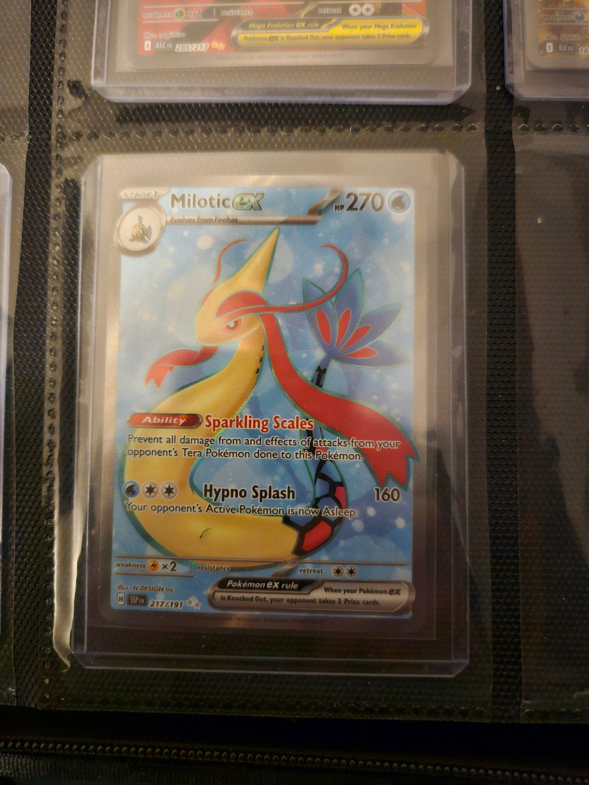 Pokemon Milotic ex 217/191 Surging Sparks, Hobby en Vrije tijd, Verzamelkaartspellen | Pokémon, Ophalen of Verzenden, Zo goed als nieuw