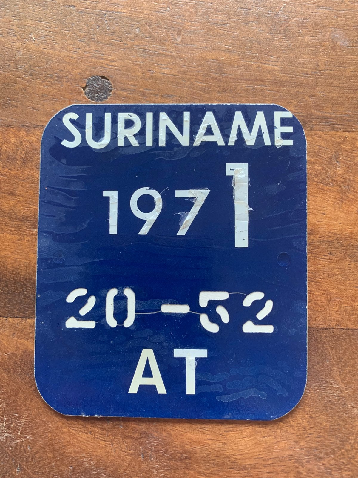 Toevoeging kentekenplaat Suriname 1971, Verzamelen, Automerken, Motoren en Formule 1, Ophalen of Verzenden, Zo goed als nieuw