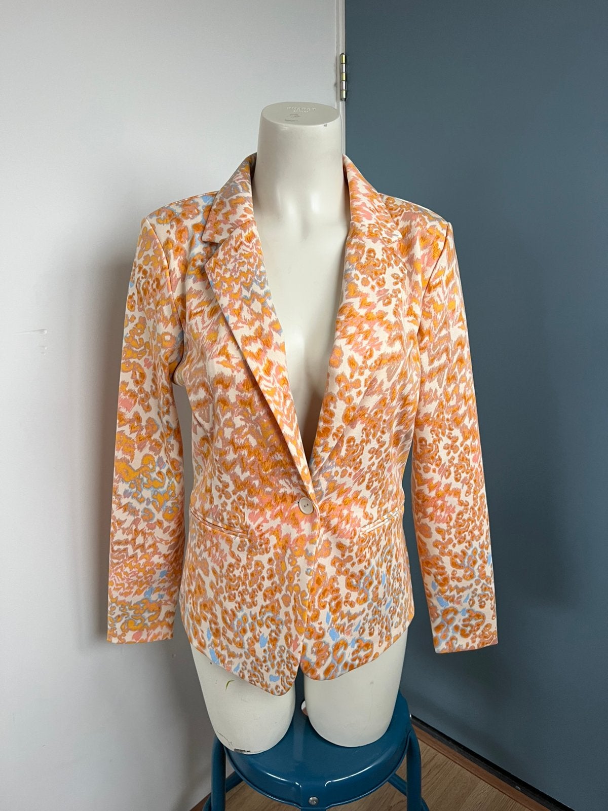 Ichi geel roze beige blazer l ihkate print, Geel, Maat 42/44 (L), Ophalen of Verzenden, Zo goed als nieuw