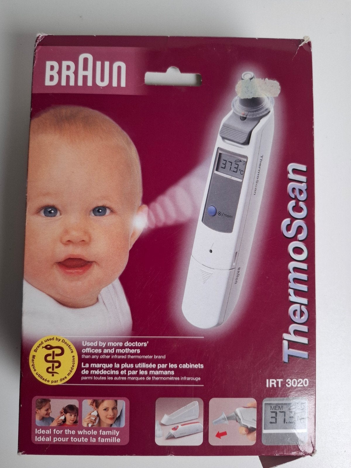 Braun ThermoScan IRT 3020 oorthermometer, Ophalen of Verzenden, Zo goed als nieuw