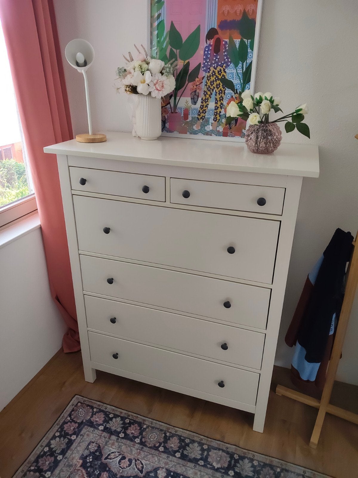 Hemnes (IKEA) Ladekast wit glanzend, Ophalen, 100 tot 150 cm, 100 tot 150 cm, Zo goed als nieuw