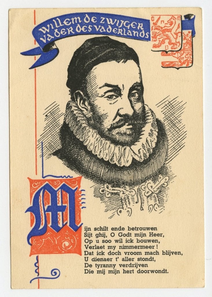 Willem de Zwijger, Vader des Vaderlands; 6e coupl. Wilhelmus, Verzenden, 1920 tot 1940, Ongelopen