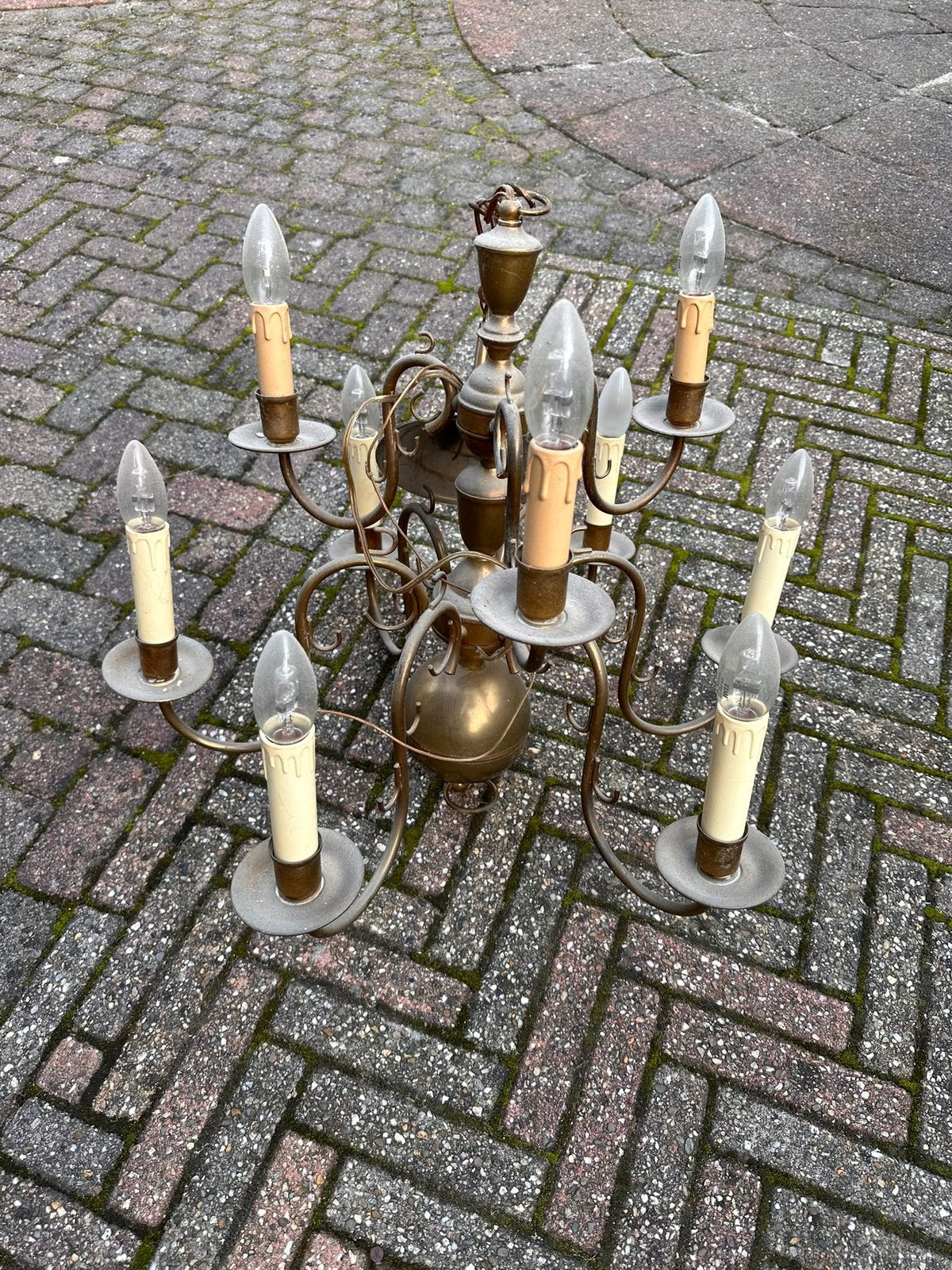 Vintage kroonluchter, Ophalen, Gebruikt, Metaal