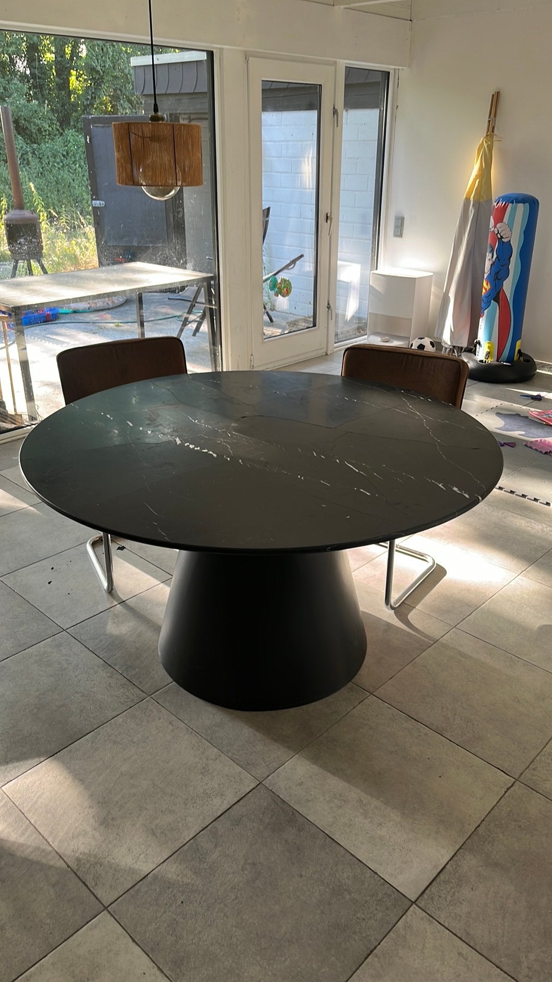 Marmeren tafel rond, Ophalen, Gebruikt, Rond, 100 tot 150 cm