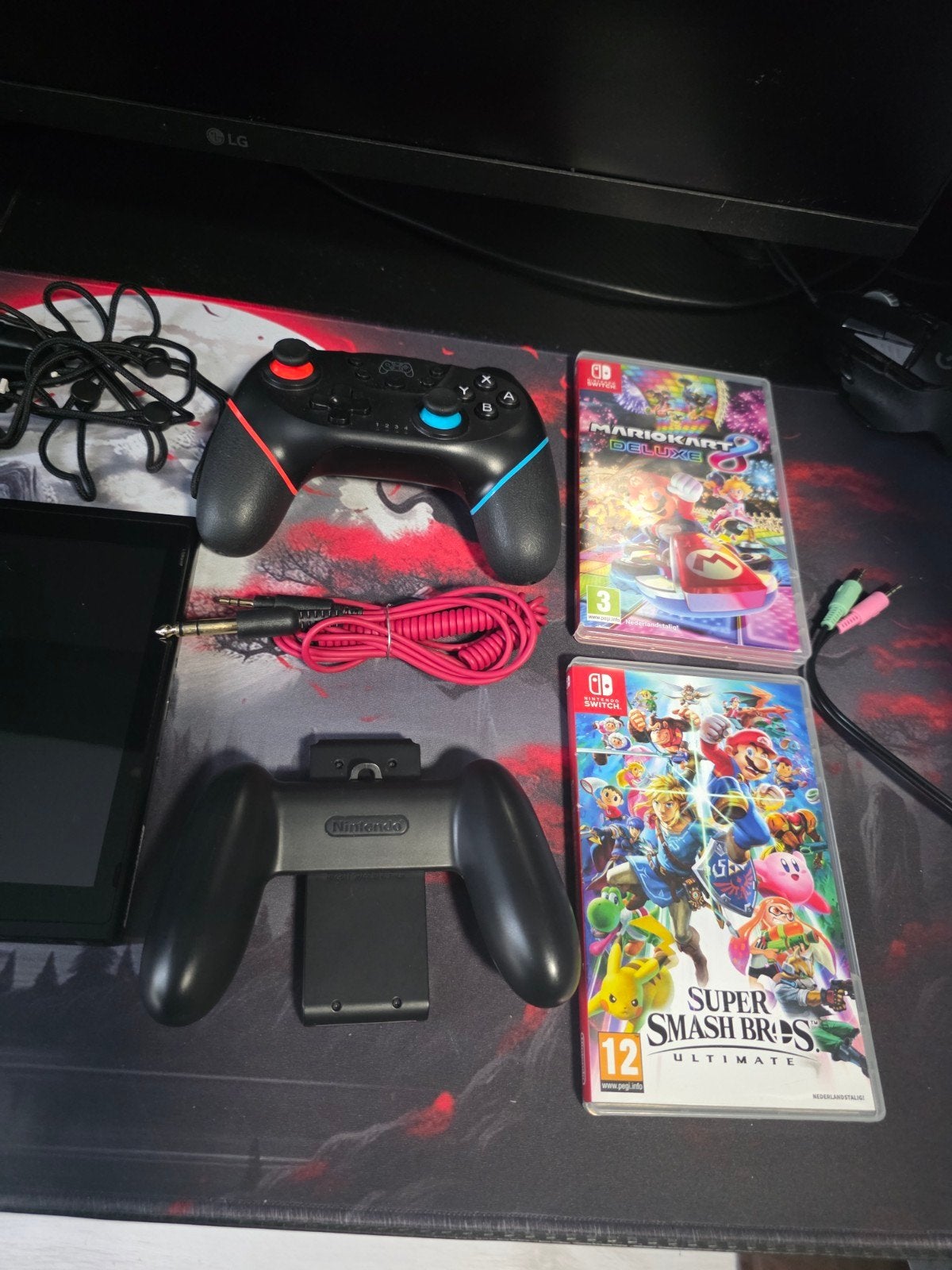 Foto 3 van Nintendo Switch (2019 Upgrade) met 3 games en extra's