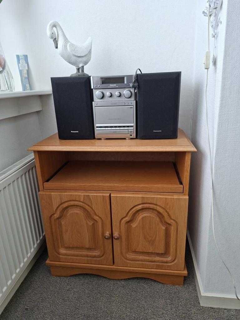 Houten Televisie Kastje met Deurtjes, Huis en Inrichting, Kasten | Televisiemeubels, Ophalen, Gebruikt, 50 tot 100 cm, Minder dan 100 cm