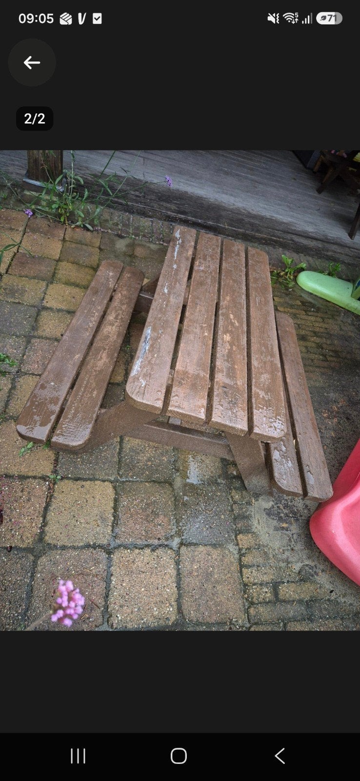 Houten picknicktafel voor kinderen - Gebruikt, Tuin en Terras, Kinderpicknicktafel, Gebruikt, Ophalen of Verzenden, Rechthoekig