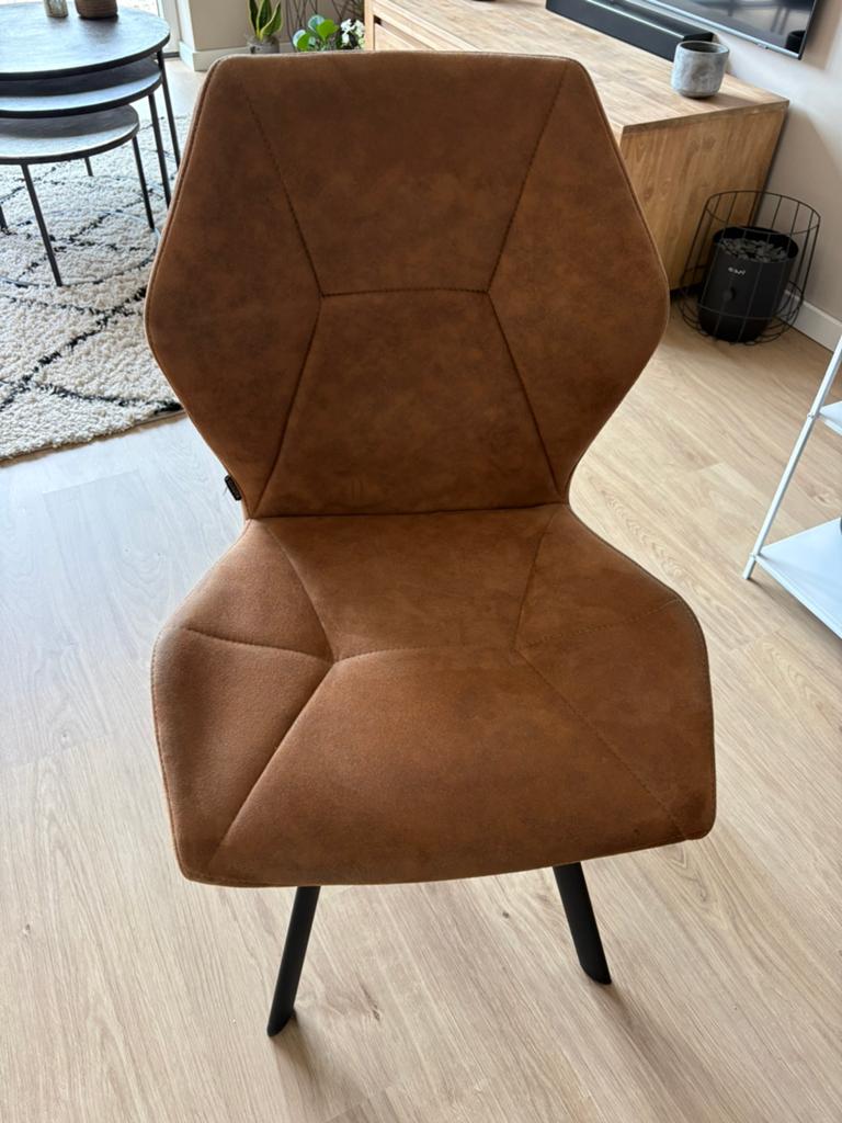 Eetkamerstoelen cognac, Huis en Inrichting, Stoelen, Ophalen, Bruin, Vier