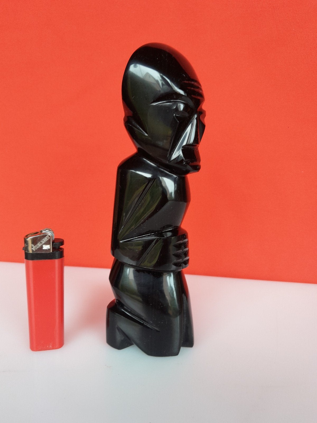 Inca beeld  obsidiaan kristal, Ophalen of Verzenden, Zo goed als nieuw, Mens