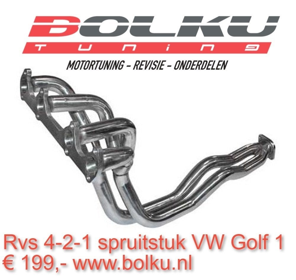 Mooi afgewerkt nieuw 4-2-1 spruitstuk voor golf 1, Ophalen of Verzenden, Bolku Tuning, Info@bolku.nl, 6851TB