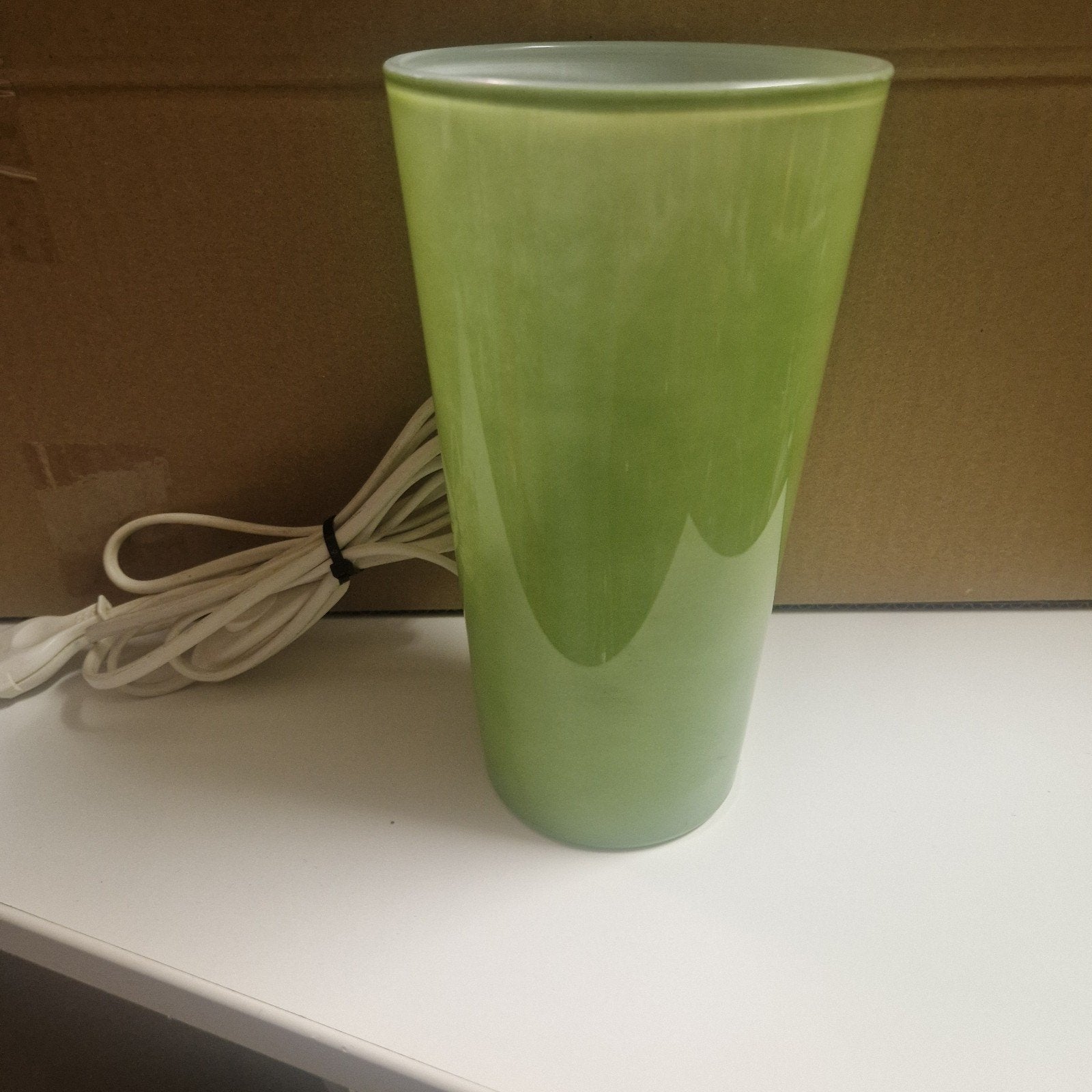 Vintage IKEA Tafellamp - Groen Glas, Huis en Inrichting, Gebruikt, E14 (klein), Ophalen of Verzenden, IKEA