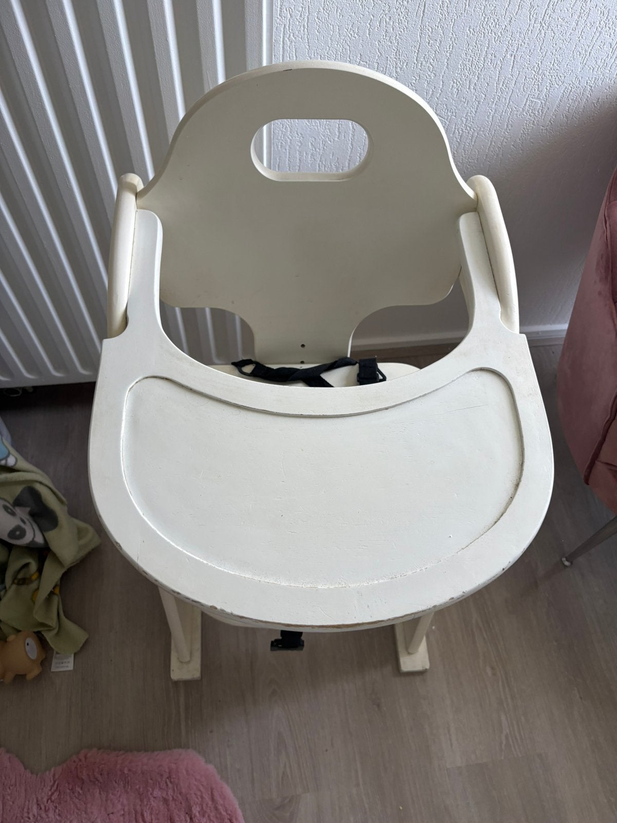 Witte kinderstoel, Ophalen of Verzenden, Gebruikt, Overige typen, Gordel(s)