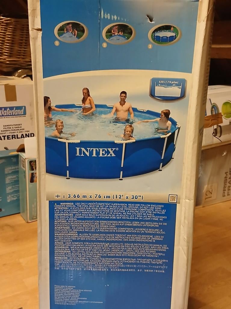 Compleet intex frame pool met zandfilterpomp en zonneboiler, Ophalen, Rechthoekig, Opzetzwembad, Minder dan 80 cm