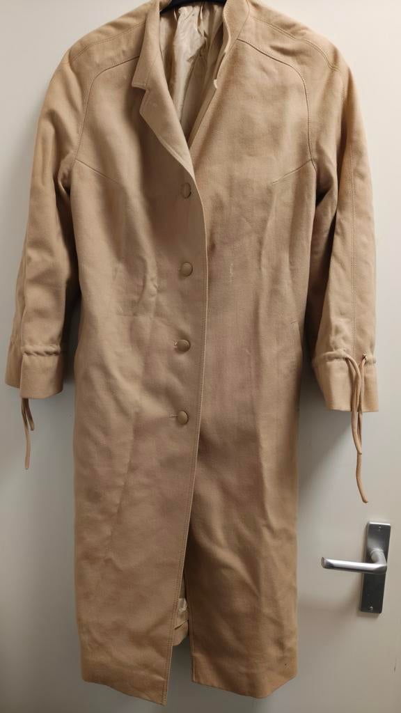 wollen vintage jas, Kleding | Dames, Jassen | Winter, Gedragen, Maat 42/44 (L), Beige, Ophalen of Verzenden