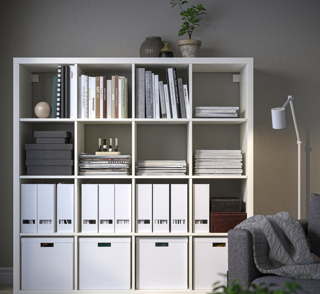 IKEA KALLAX Shelving Unit 147x147 cm + 4 Storage Boxes, Ophalen, 100 tot 150 cm, 100 tot 150 cm, Zo goed als nieuw