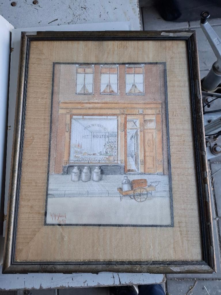 Schilderij h. Hofland 1937, Ophalen of Verzenden