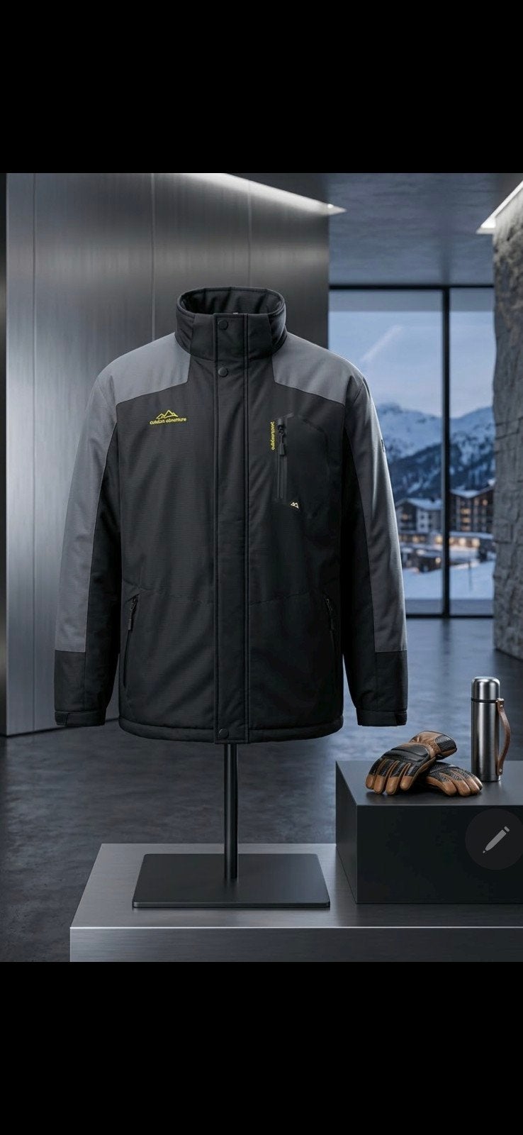 Outdoor Adventure Winterjas Heren Zwart/Grijs-Ski jas - XXL, Kleding | Heren, Overige maten, Ophalen of Verzenden, Zo goed als nieuw
