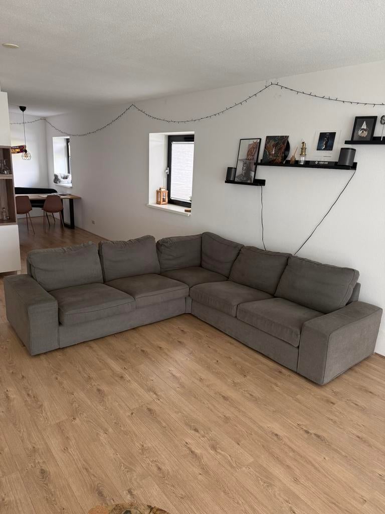 Ikea Kivik 4-zits bank in de kleur grijs/groen., Huis en Inrichting, Banken | Bankstellen, Ophalen, 250 tot 300 cm, Gebruikt, Hoekbank