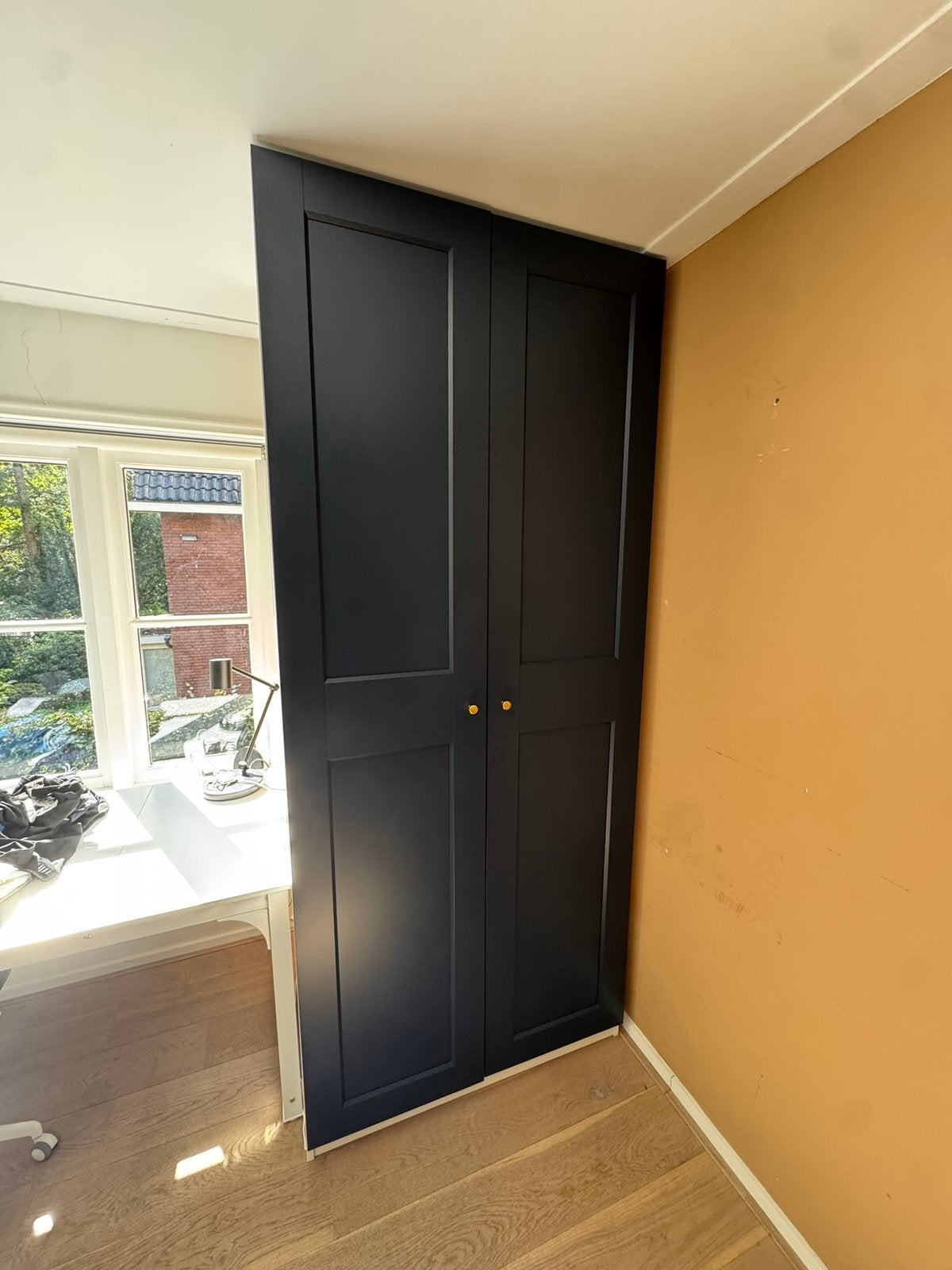 IKEA Pax deuren - blauw 236x50 incl scharnieren & knop, Ophalen, Zo goed als nieuw, Binnendeur, 200 tot 215 cm