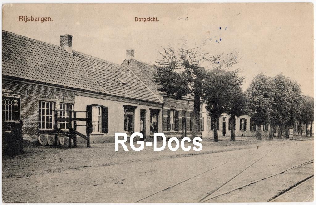 Ansichtkaart Briefkaart Dorpzicht Rijsbergen Tramrails c1910, Verzamelen, Ophalen of Verzenden, Voor 1920, Ongelopen, Noord-Brabant