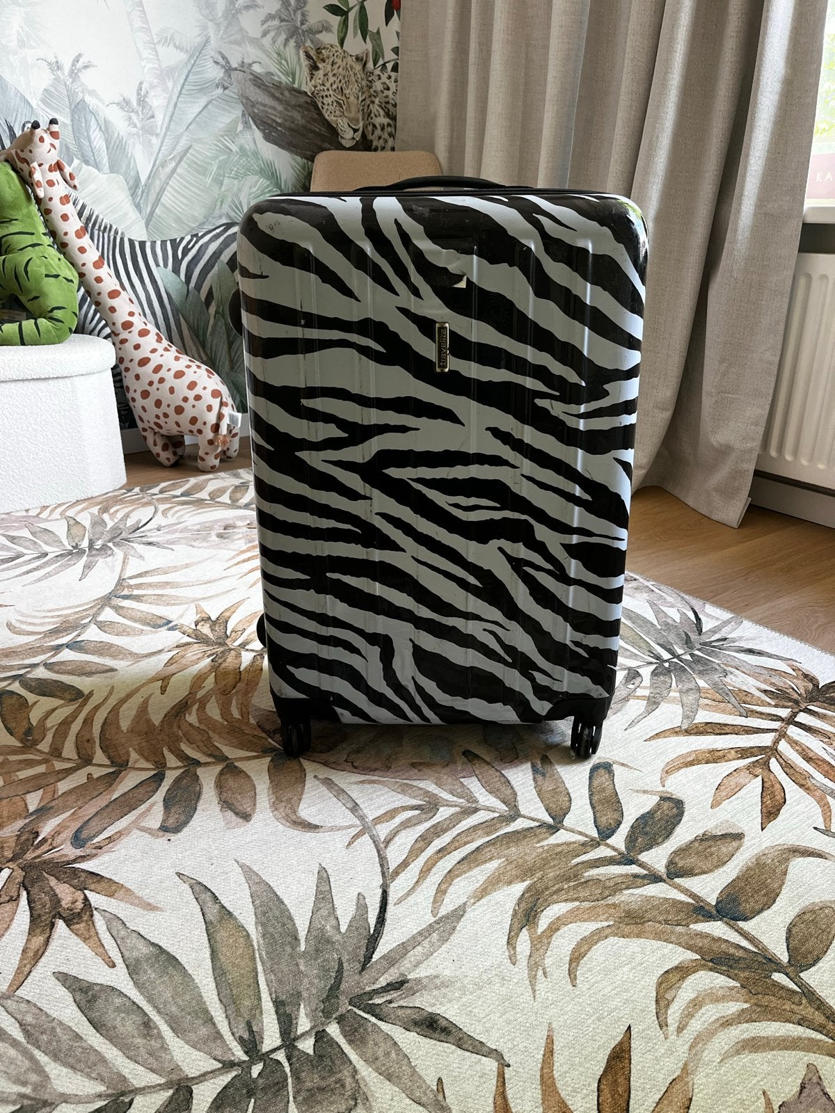 Travelite Koffer Zebraprint - Gebruikt maar Functioneel, Ophalen, Gebruikt, Hard kunststof, 45 tot 55 cm
