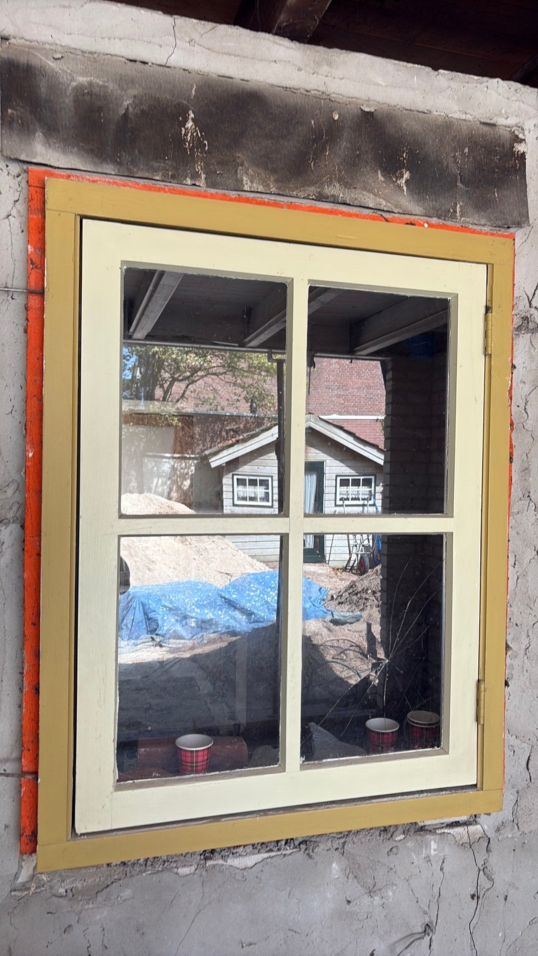 Kozijn 110x85 enkelglas draairaam, Gebruikt, Raamkozijn, Inclusief glas, 75 tot 150 cm