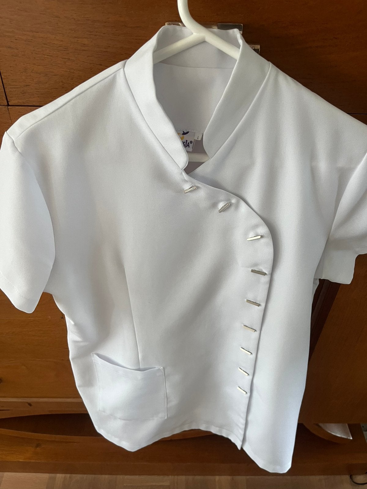 Witte blouse / tuniek tbv schoonheidsbranche, Kleding | Dames, Ophalen, Zo goed als nieuw, Maat 42/44 (L), Wit