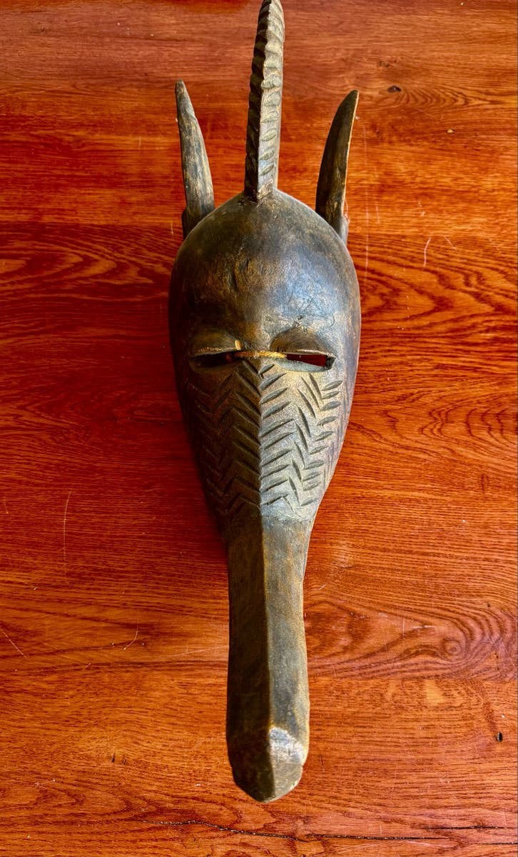 Bamana (Bambara) Masker uit Mali - 56cm Hoog, Hout, Bruin, Afrika, Masker