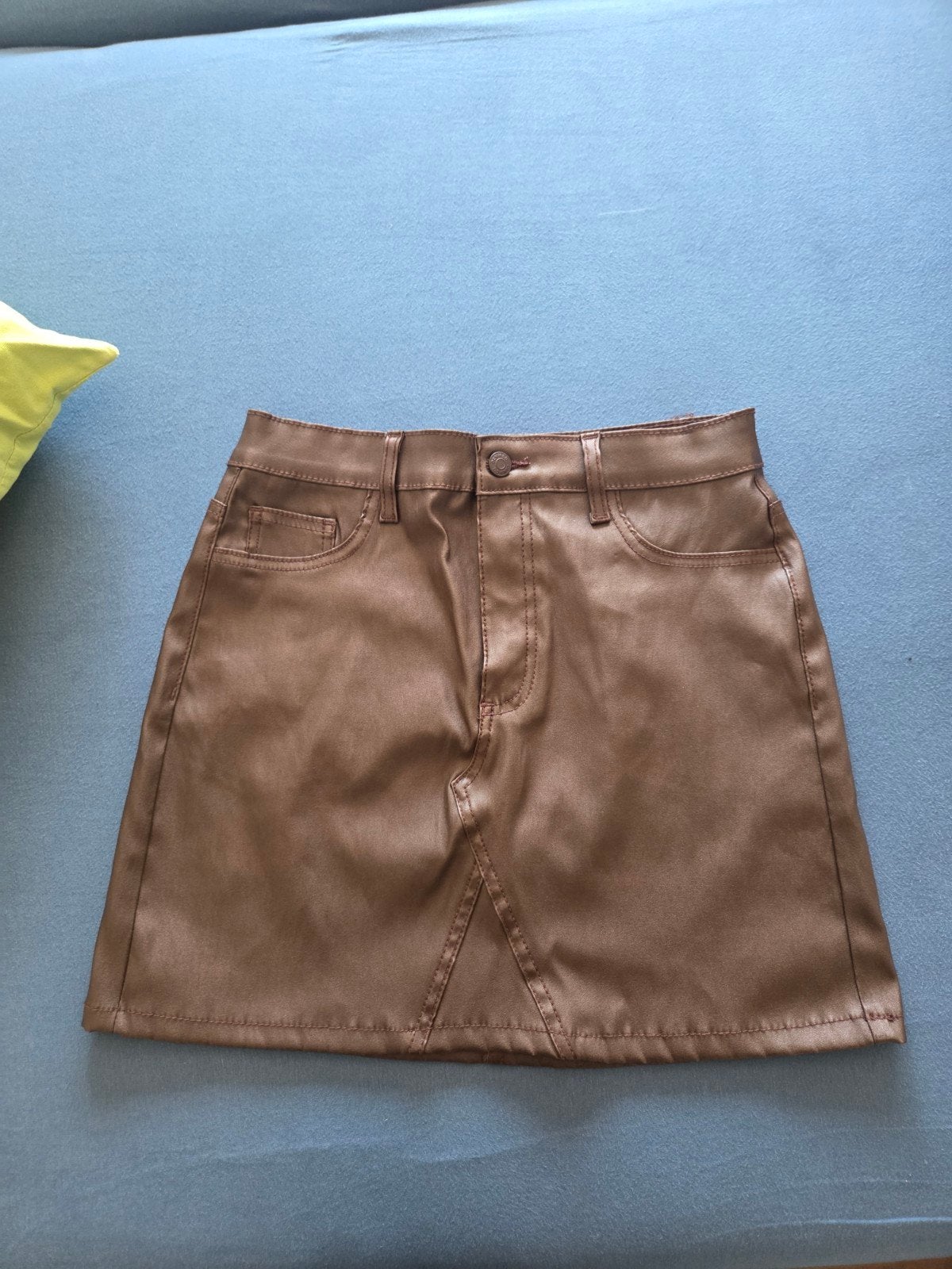 Primark Denim Co. Bruine Faux Leren Minirok Maat 38/40 (M), Maat 38/40 (M), Bruin, Ophalen of Verzenden, Zo goed als nieuw