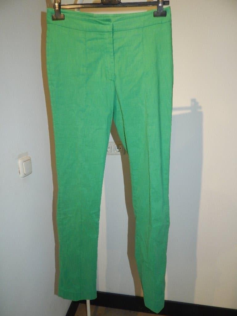 Natan appeltjes groene broek met oa linnen mt 38, Kleding | Dames, Maat 38/40 (M), Verzenden, Lang, Gedragen