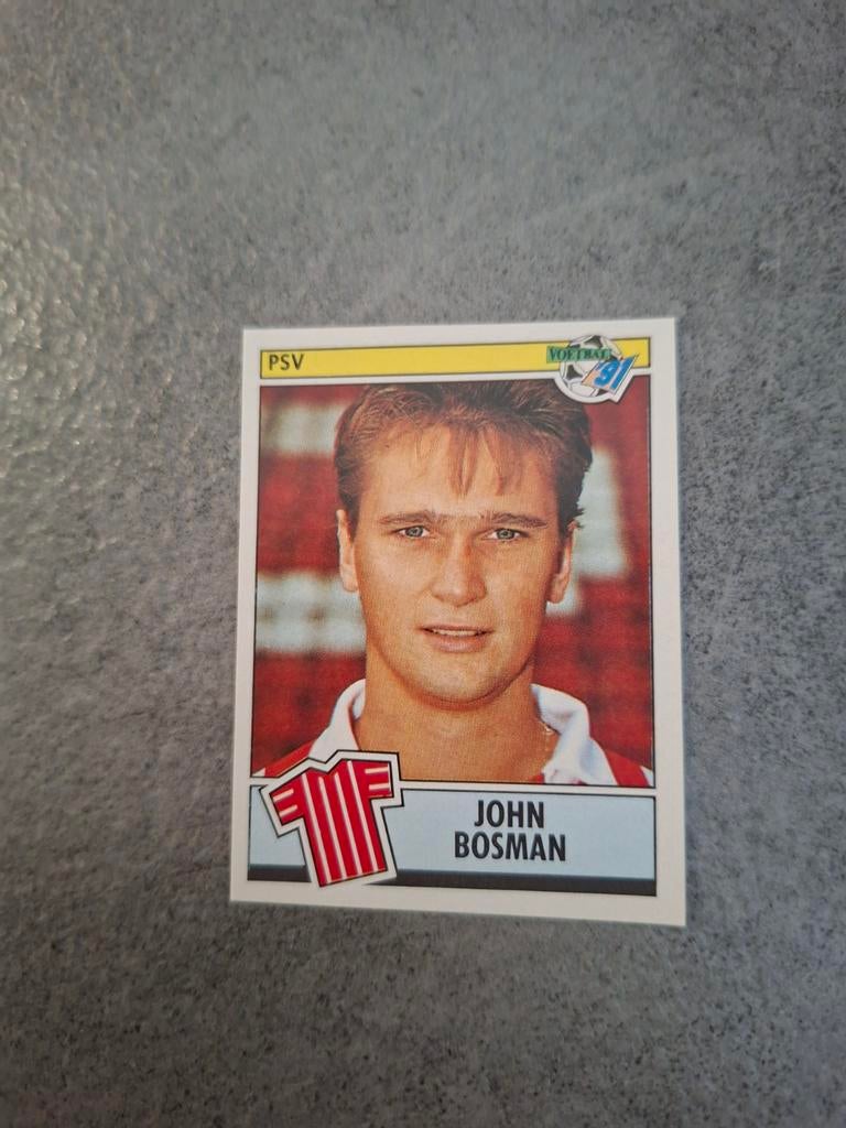 Panini sticker Voetbal 91. Speler John Bosman PSV Eindhoven., Verzenden, Zo goed als nieuw, Sticker