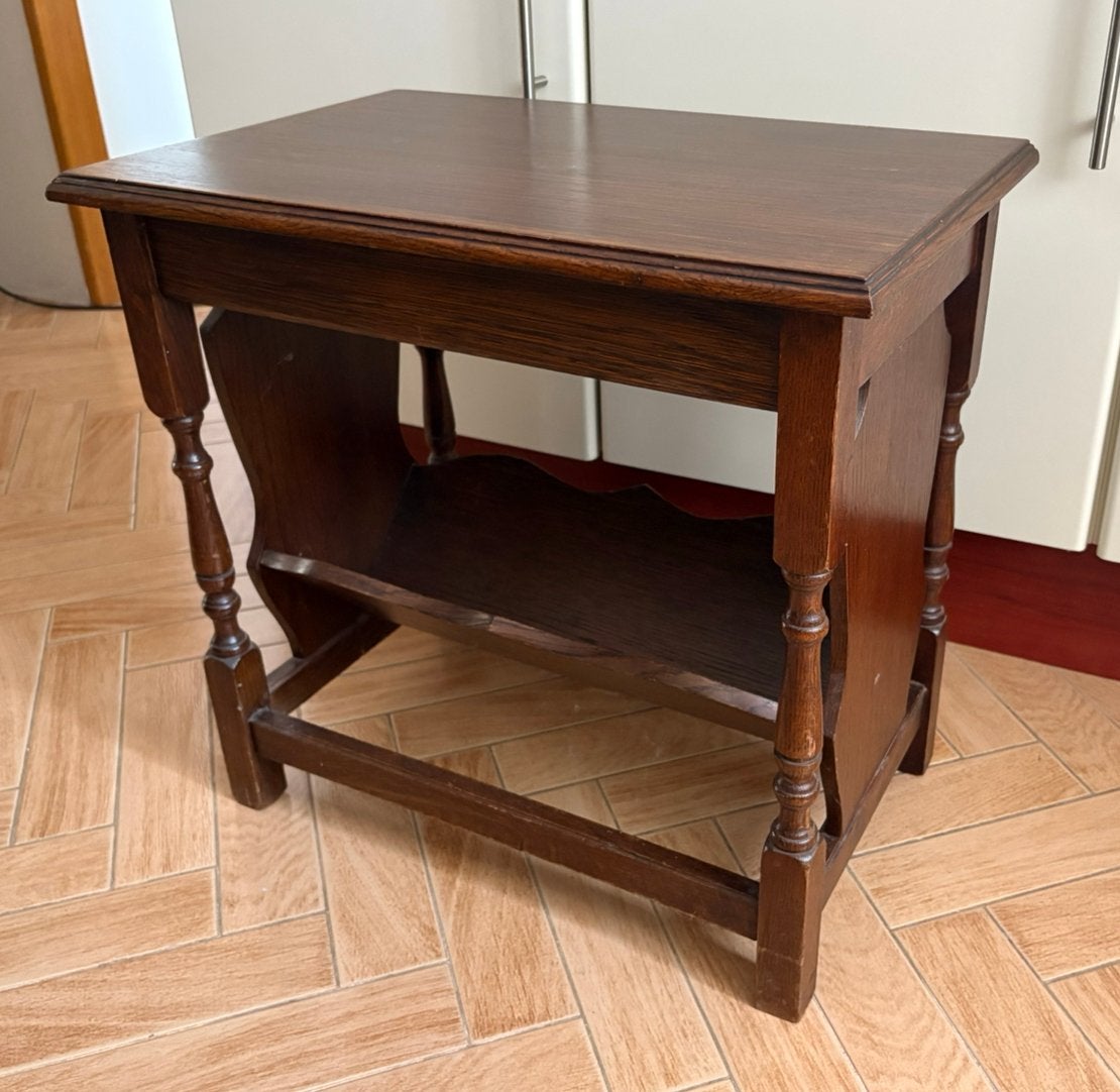 Antieke krantenbak / bijzettafel, Antiek en Kunst, Ophalen