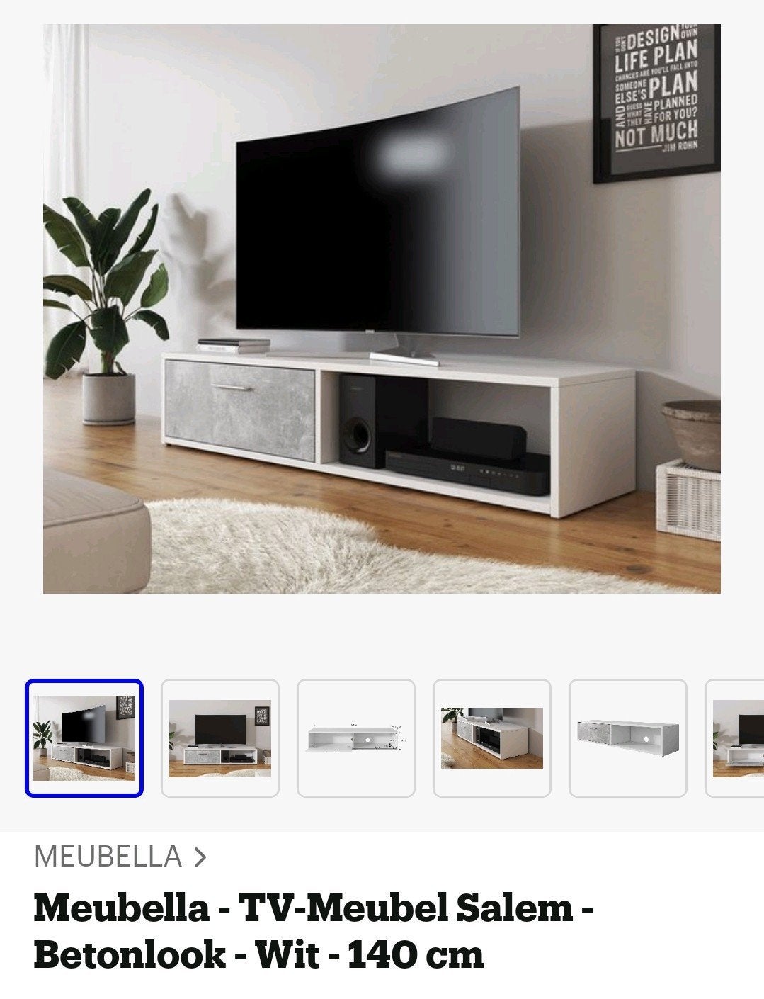 Tv meubel 140cm, Ophalen, 25 tot 50 cm, 100 tot 150 cm, Minder dan 100 cm