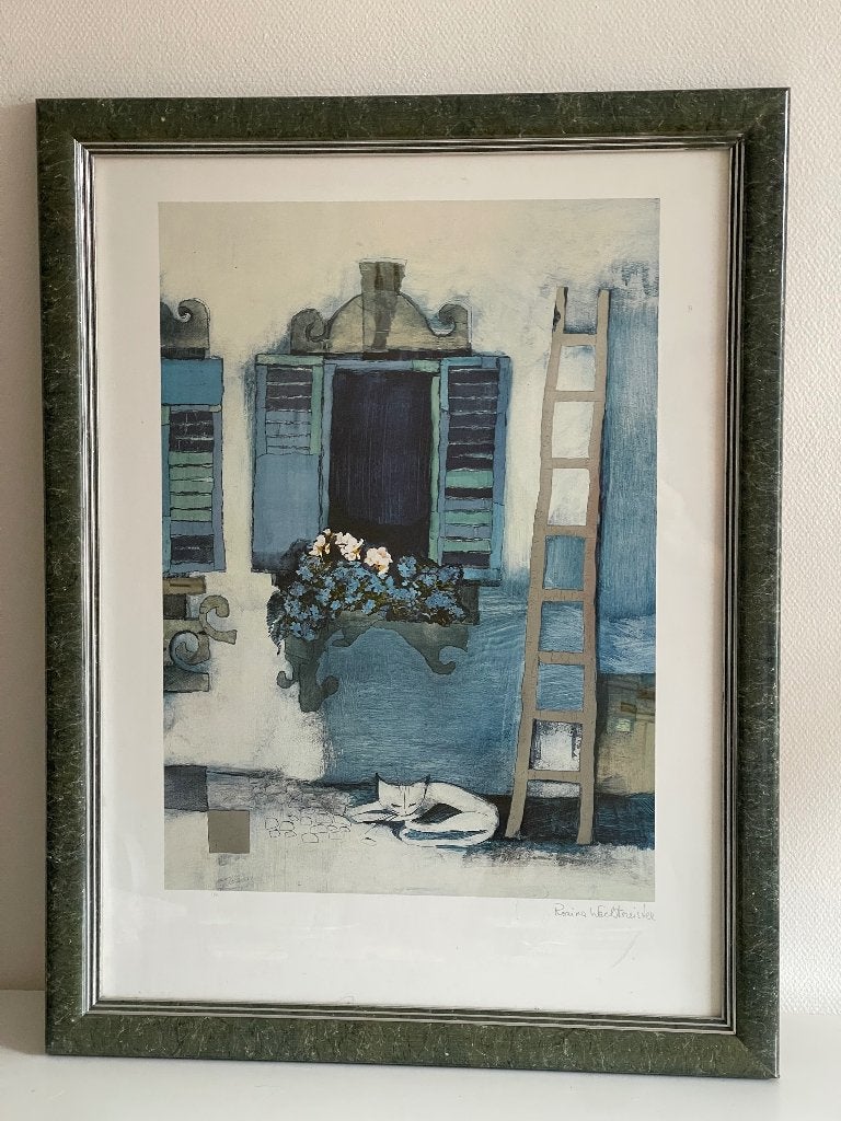 Print Slapende kat, rosina wachtmeister, Antiek en Kunst, Papier/karton, Ophalen of Verzenden, Dieren, Print