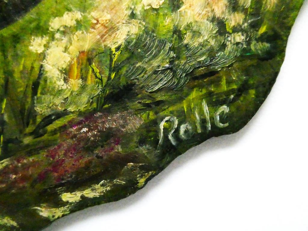 Een fazant geschilderd op leisteen gesigneerd, Antiek en Kunst, Ophalen of Verzenden