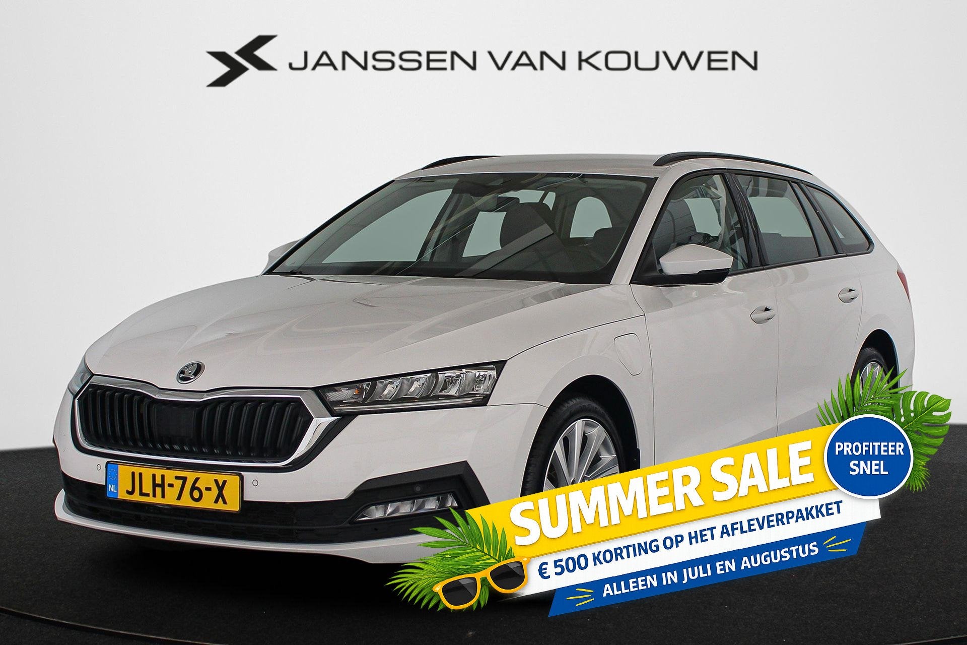 Skoda Octavia Combi 1.4 TSI iV PHEV Business Edition SOH 97%, Auto's, Skoda, Stof, Gebruikt, Wit, Plug-in hybride