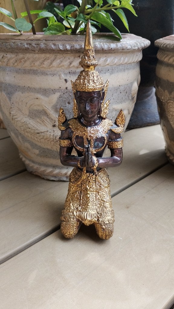 Thaise bronzen boeddha poortwachter tempel bewaarder, Huis en Inrichting, Woonaccessoires | Boeddhabeelden, Ophalen of Verzenden