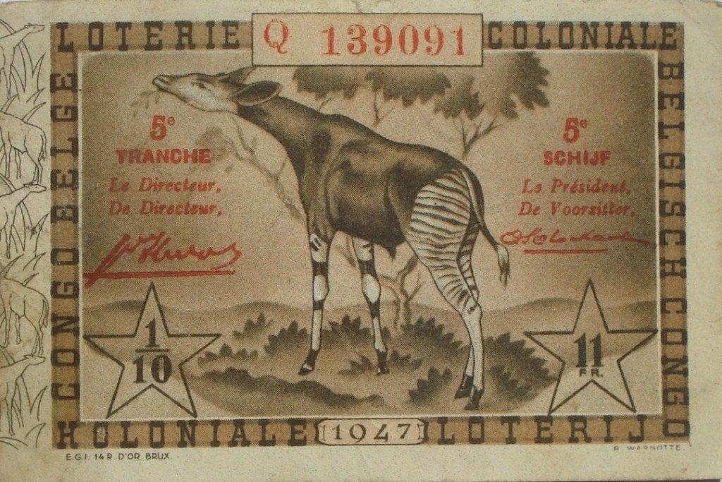 Belgisch-Congo loterij lot 1947 (zeldzaam), Ophalen of Verzenden