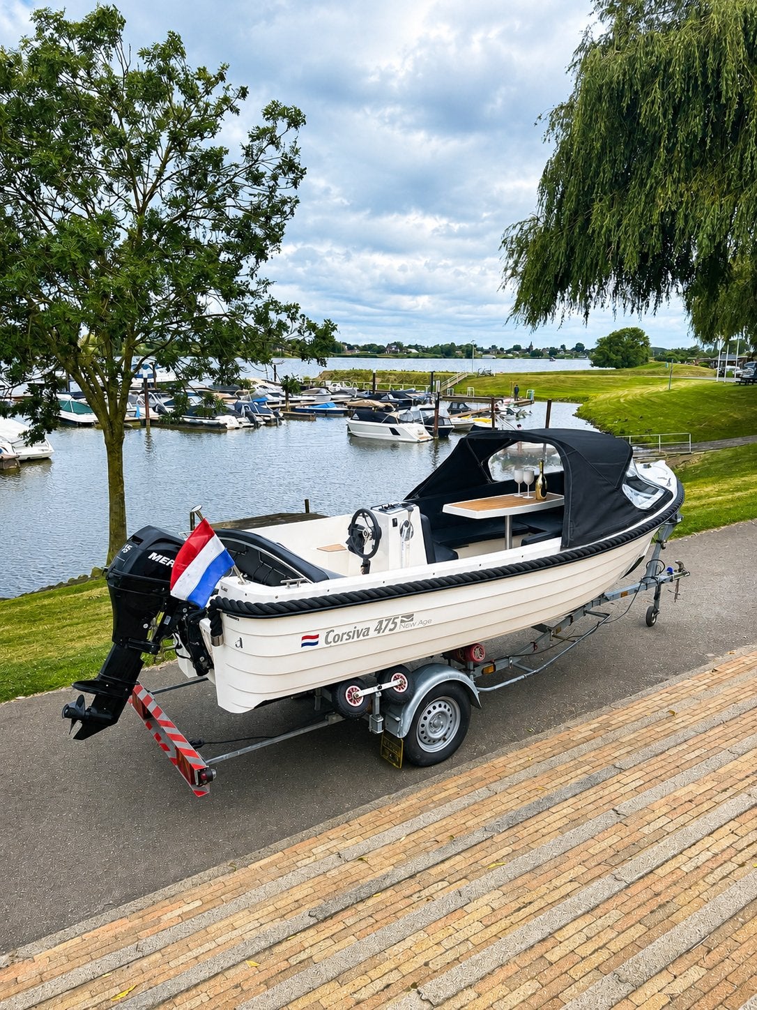 Corsiva 475 NEW AGE mercury 15pk powertrim inc trailer, Ophalen, Zo goed als nieuw, Corsiva, Elektrische start