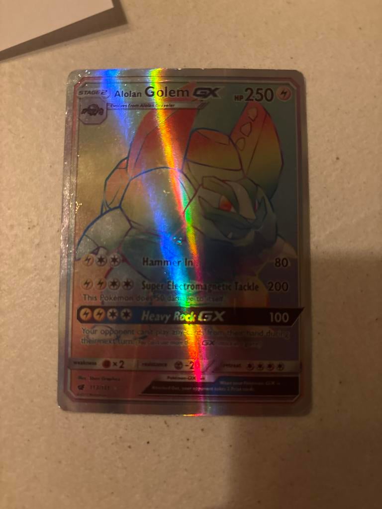 Pokémon kaart Alolan Golem GX, Verzenden, Gebruikt, Losse kaart